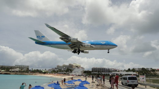 Jumbo da KLM no Saint Maarten Airport SXM Caribe