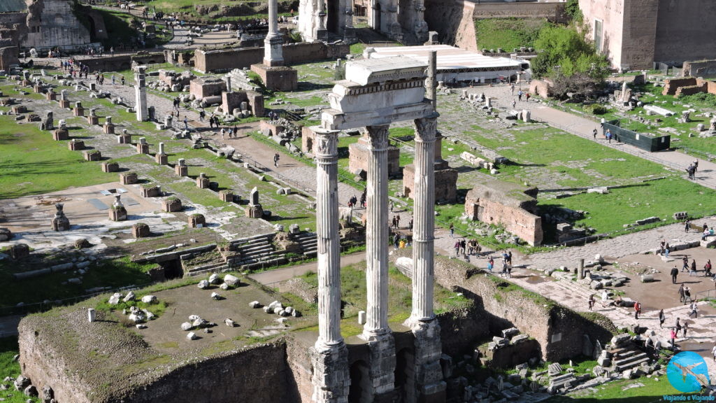 Fórum Romano vista aérea em Roma