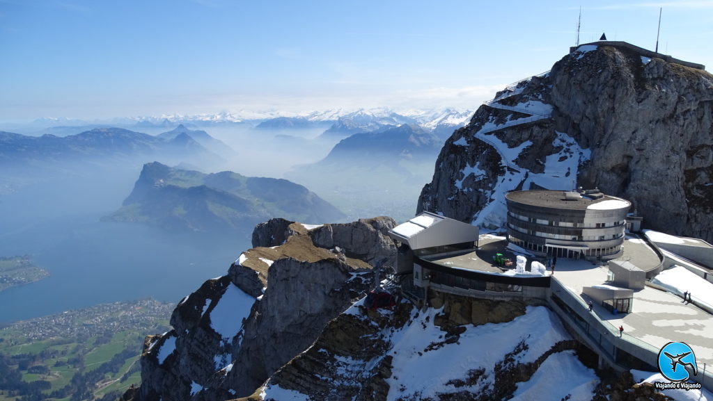 Paisagem do Monte Pilatus com neve em Lucerna