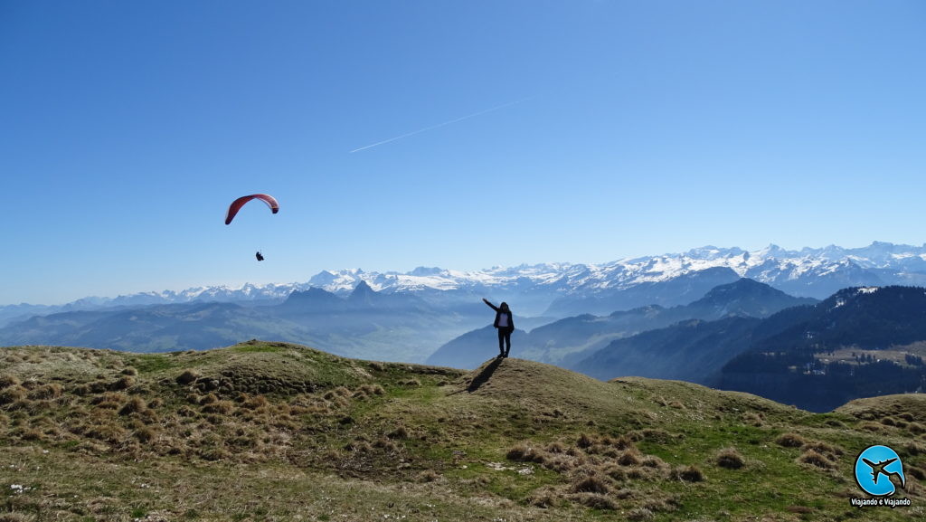 Paisagem no Monte Rigi estação Kulm