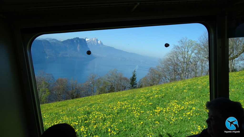 Paisagem do trem para o Monte Rigi Kulm