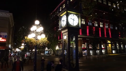 Gastown in Vancouver Steamclock night